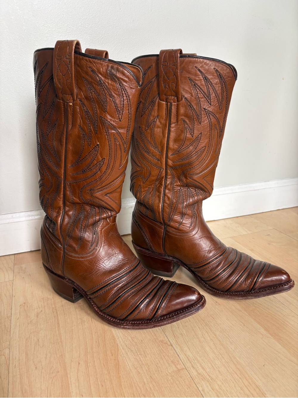 Classic Brown Leather Western Boots